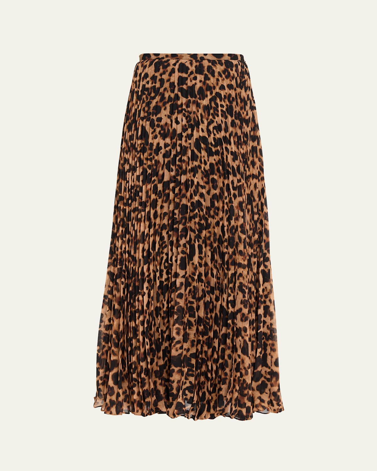 L'agence Torin Leopard Pleated Maxi Skirt In Multi