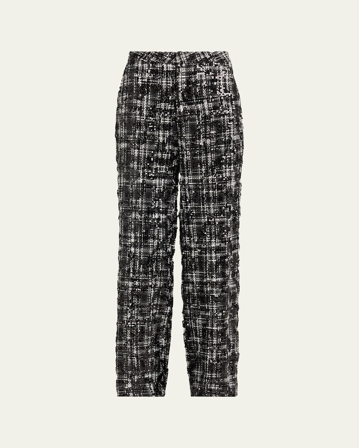 L'agence Livvy Sequined Tweed Trousers In Black