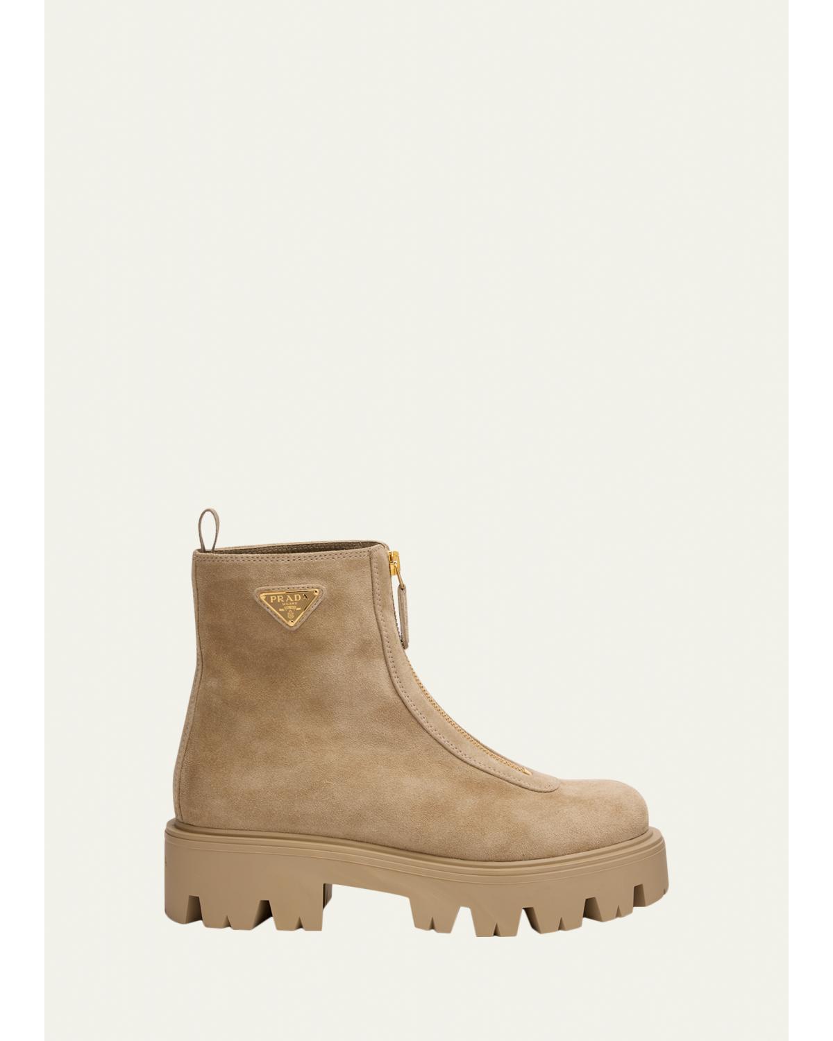Stride Suede Zip Ankle Booties