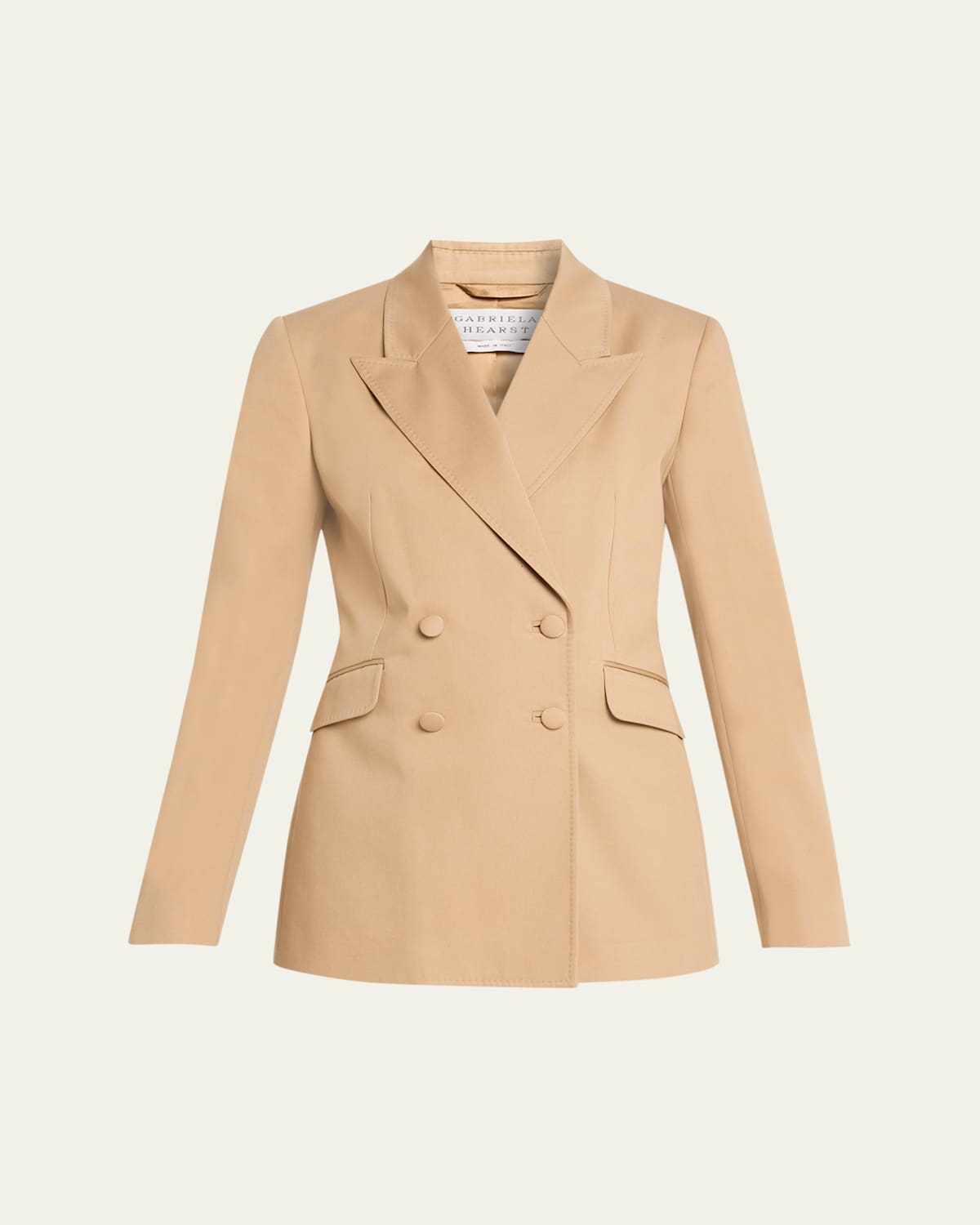 Gabriela Hearst Angela Double-breasted Blazer Jacket In Brown