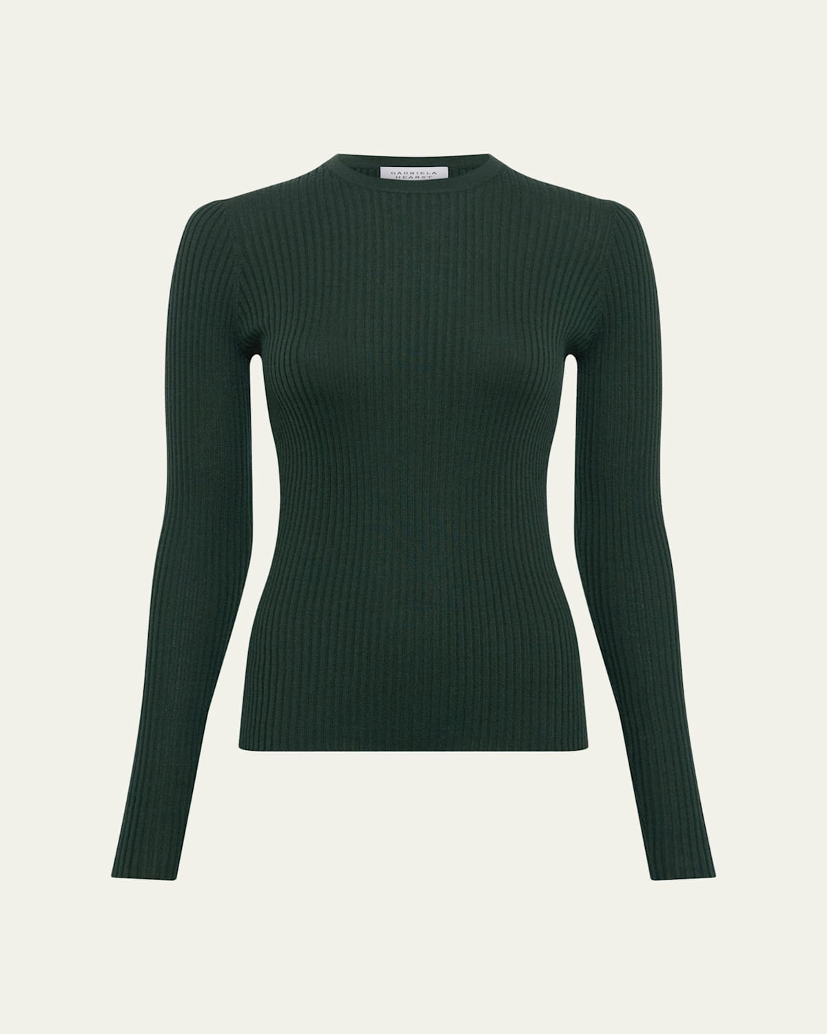 Gabriela Hearst Browning Rib Knit Cashmere-silk Crewneck Sweater In Green
