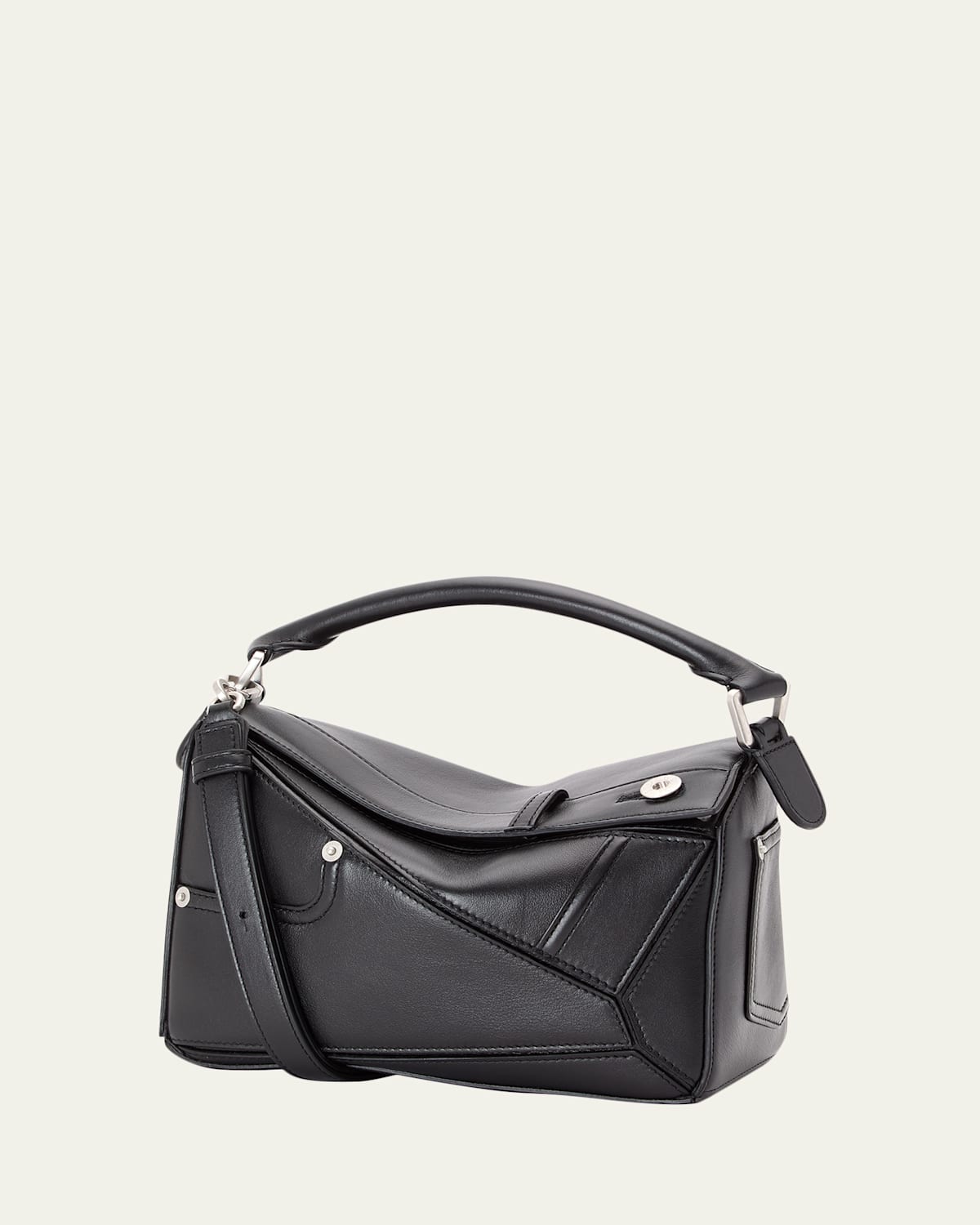 Loewe Puzzle Small Shoulder Bag In Leather In Black
