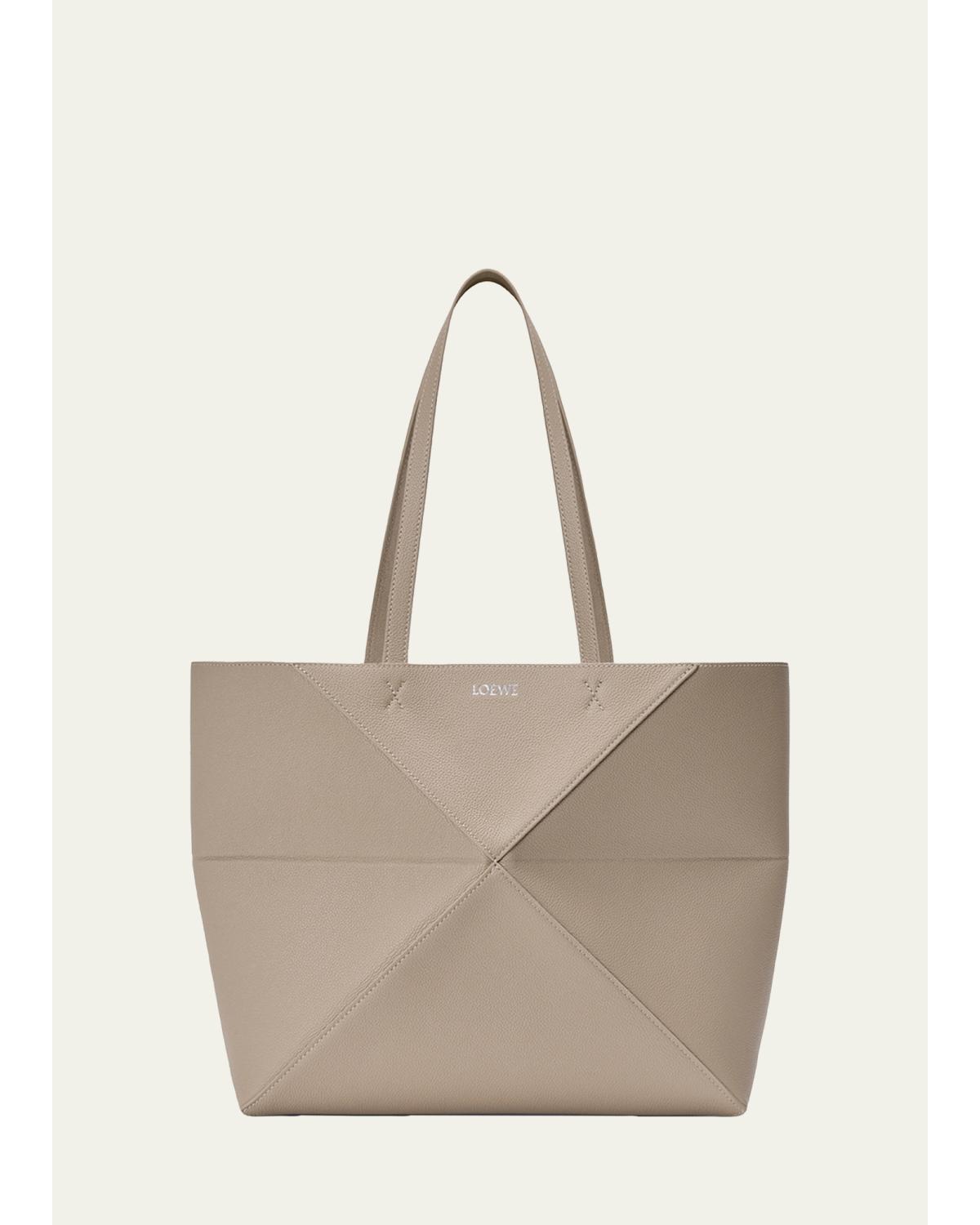 Puzzle Fold Tote Bag in Leather