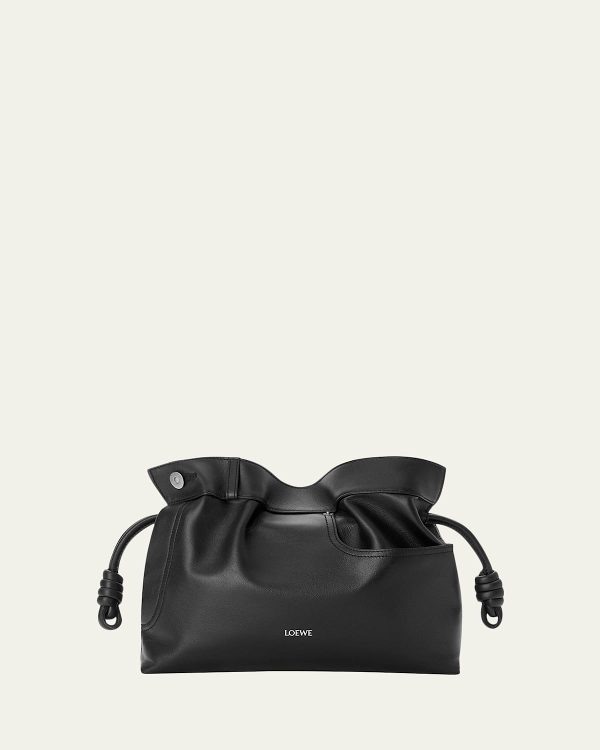 Loewe Flamenco Panta Clutch Bag In Leather In Black