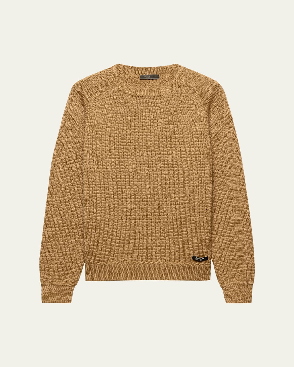 Prada Wool Crew-neck Sweater In Brown