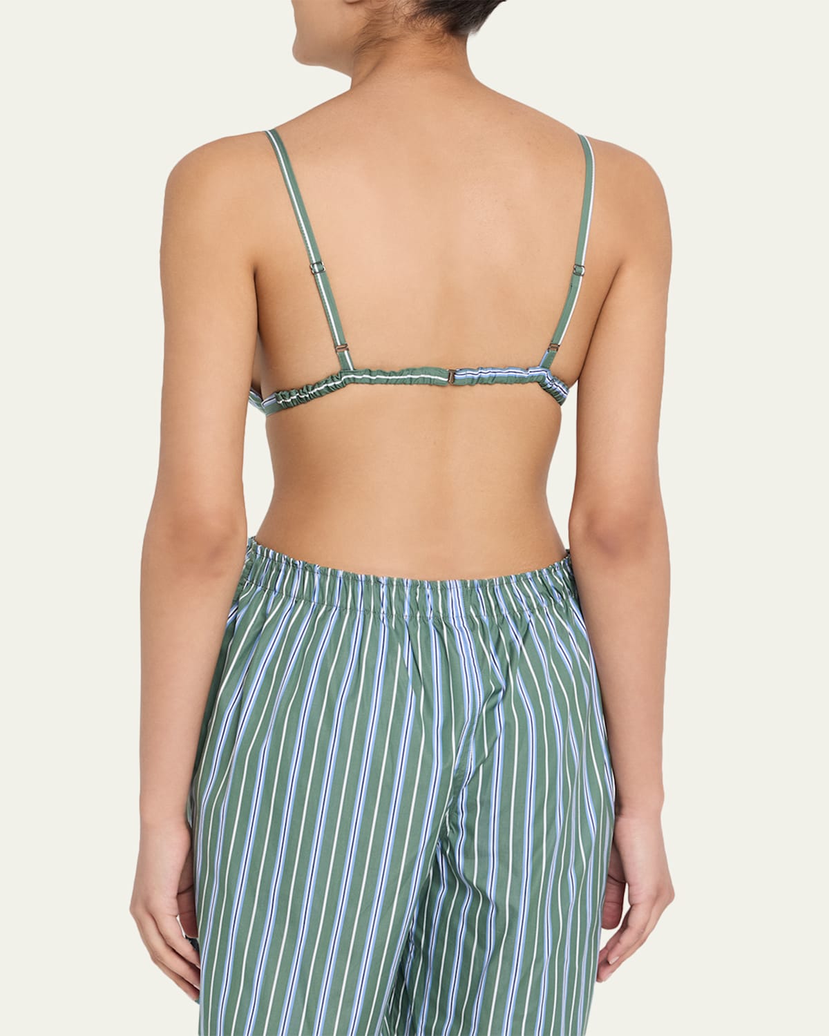 Striped Shirting Triangle Bralette