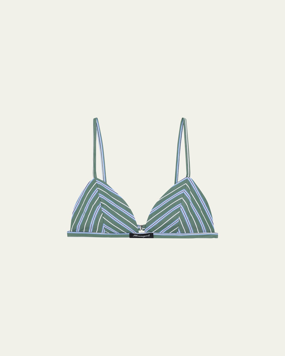 Striped Shirting Triangle Bralette