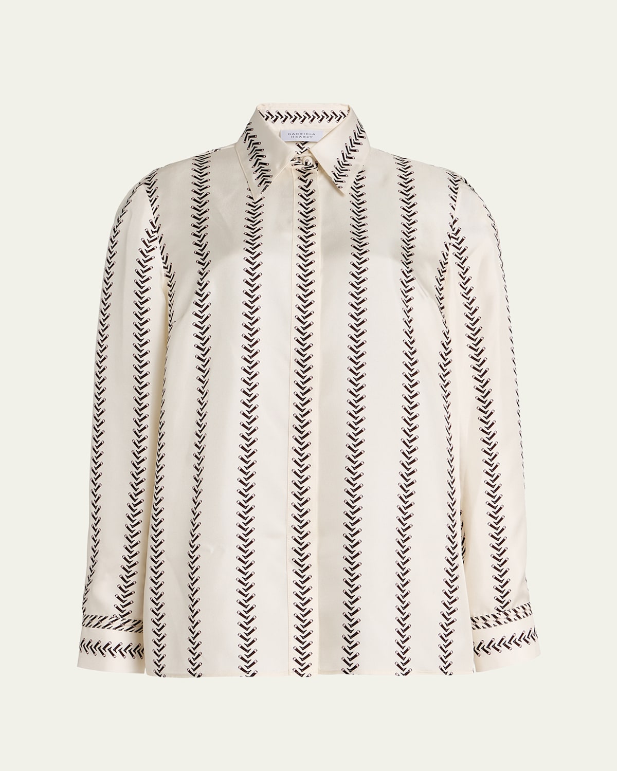 Gabriela Hearst Cruz Riding-boot Striped Silk Button-down Shirt In Neutral