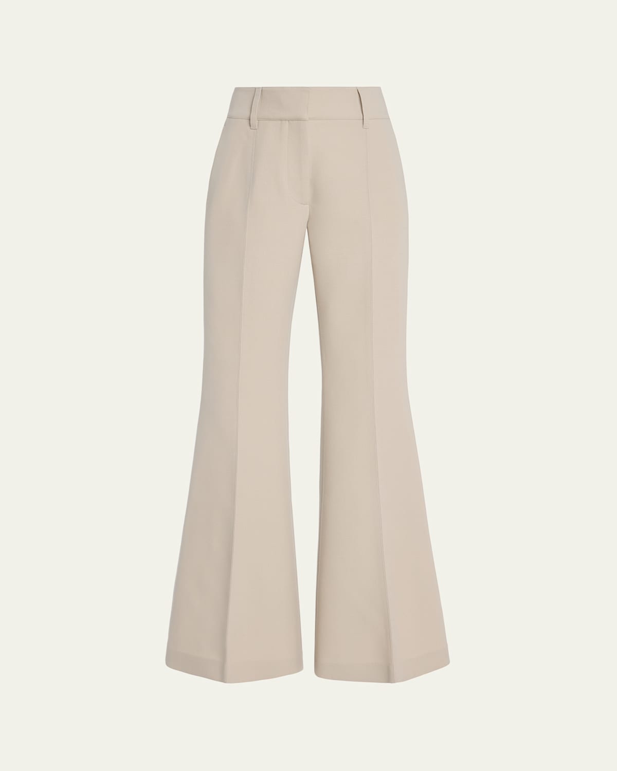 Gabriela Hearst Rhein Wool Pique Seamed Flare Pants In Neutral