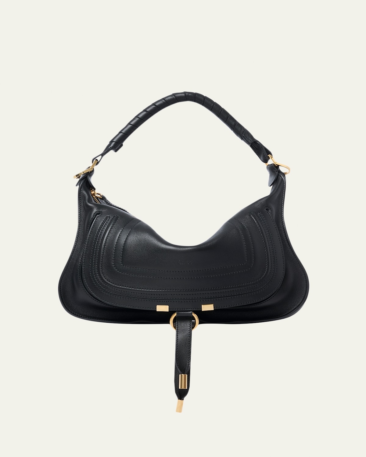 Chloe Marcie Medium Saddle Shoulder Bag in Leather