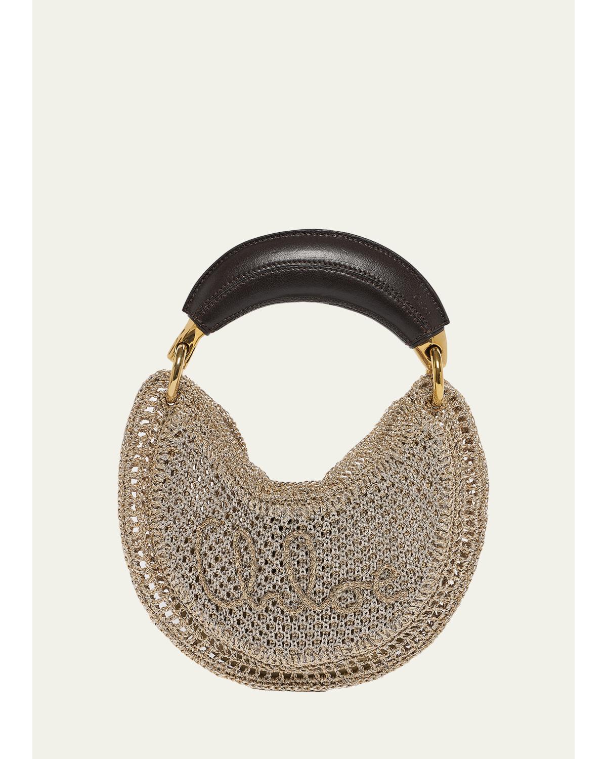 Summer Banana Mini Hobo Bag in Metallic Crochet