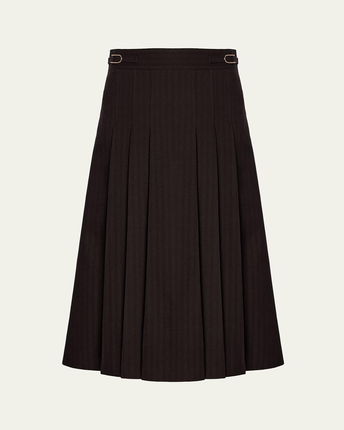 Gabriela Hearst Wesley Striped Jacquard Pleated Midi Skirt
