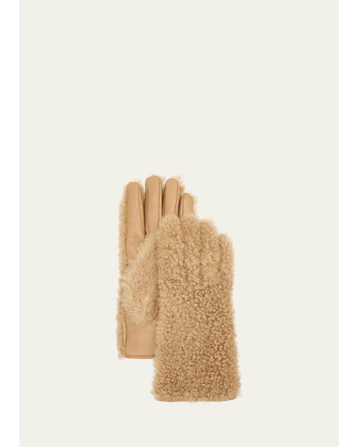 Betsy Shearling Leather Gloves