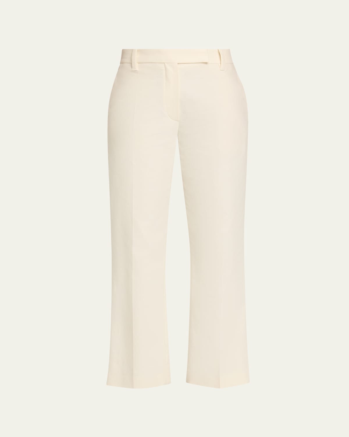 Brunello Cucinelli Stretch Cotton Gabardine Kickflare Ankle Cigarette Pants In Neutral