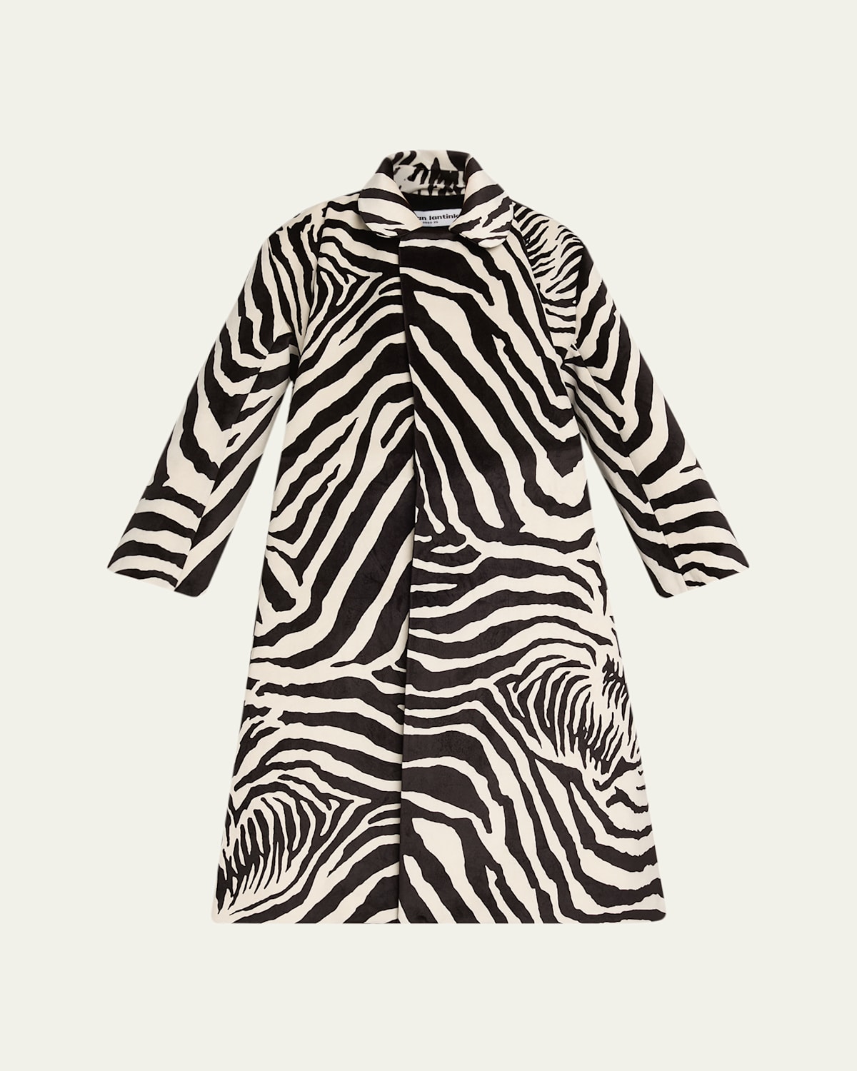 Duran Lantink Sculptured Zebra-print Velvet Oversized Coat In Black