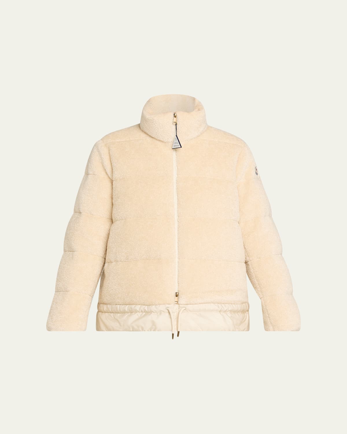 Moncler Cedra Teddy Short Down Jacket In White