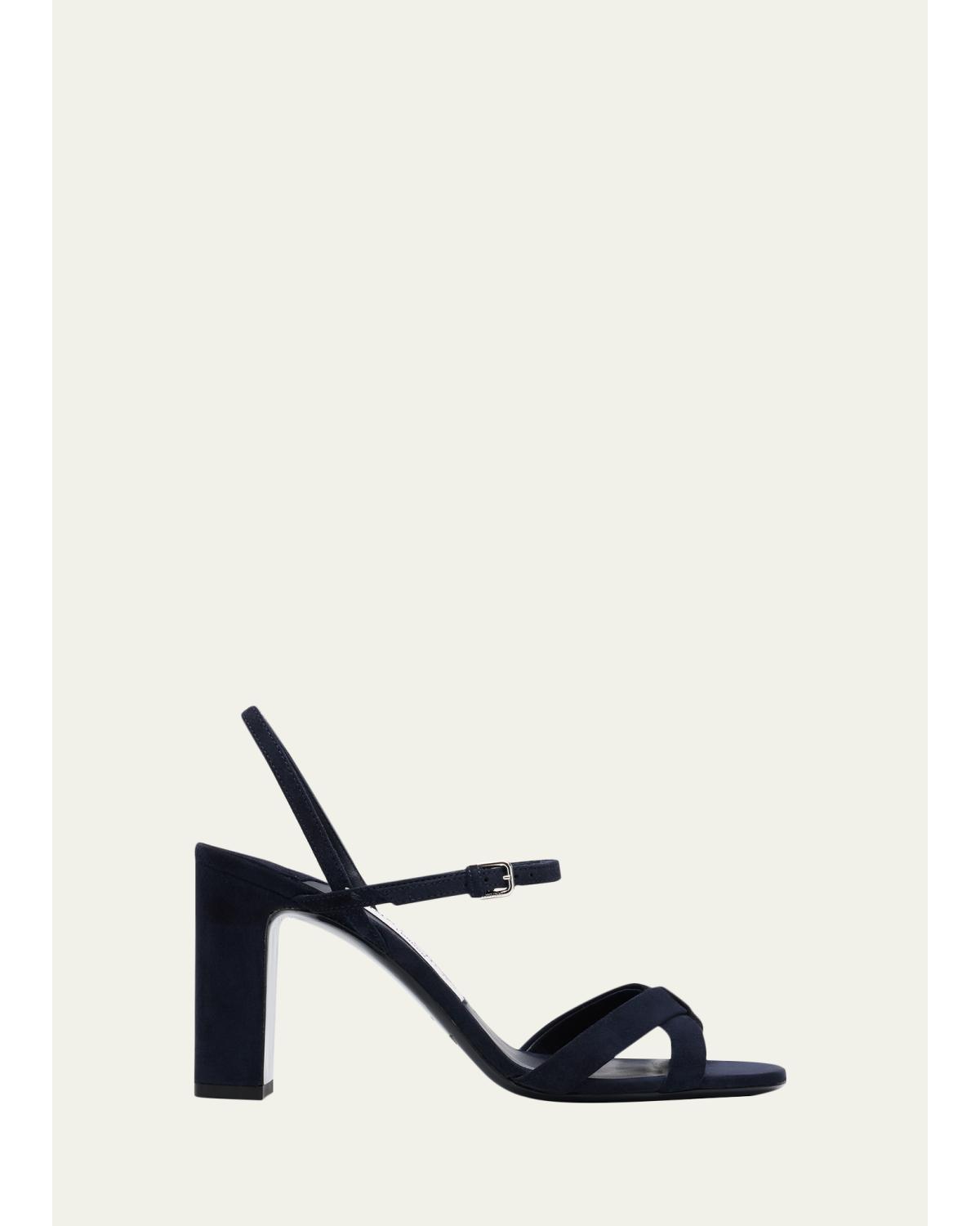 85Mm Elsy Suede Block-Heel Sandals