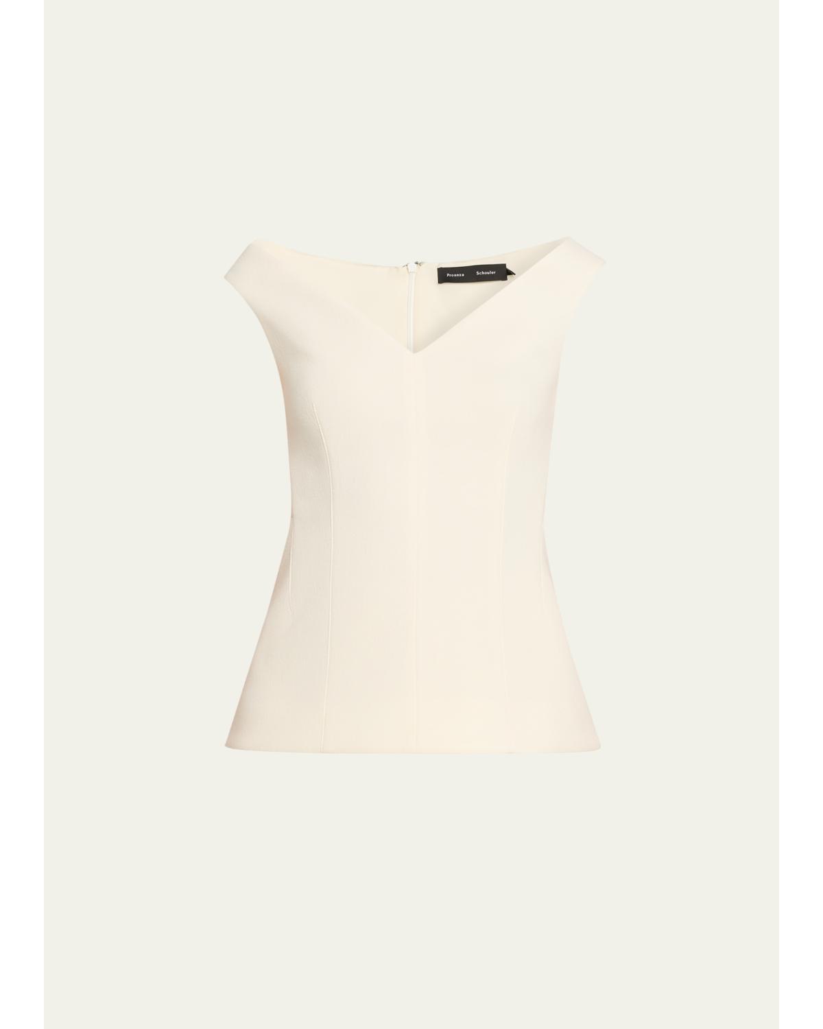Mariam Wool Scuba V-Neck Top