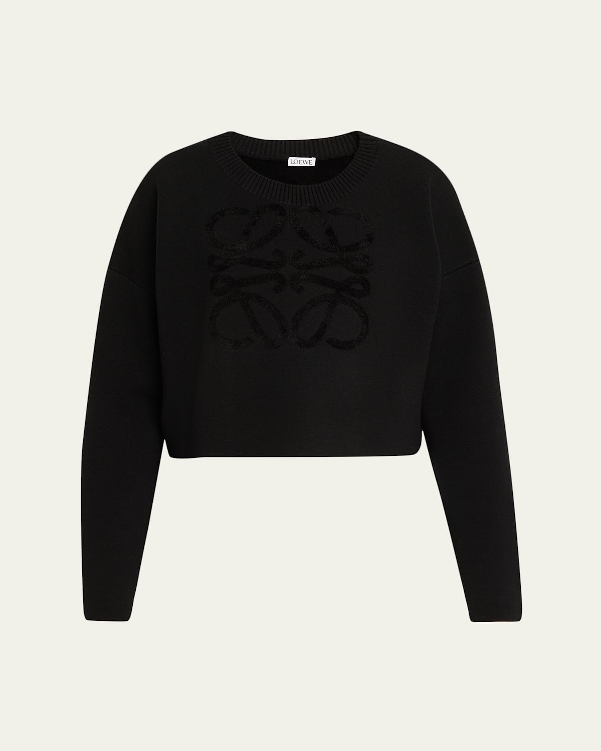 Loewe Anagram Wool-blend Sweater In Black
