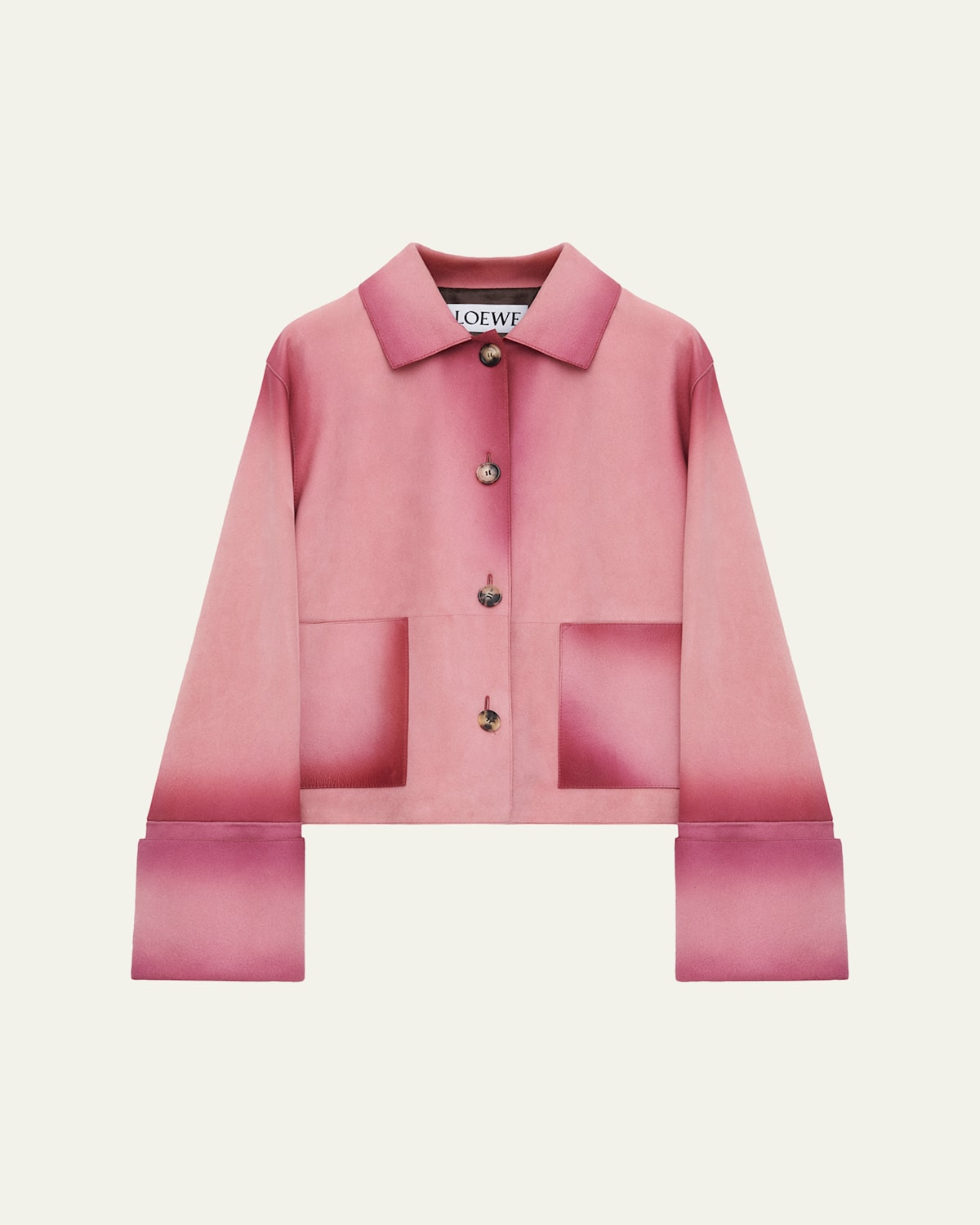 Loewe Turn-Up Cuffs Ombre Suede Jacket