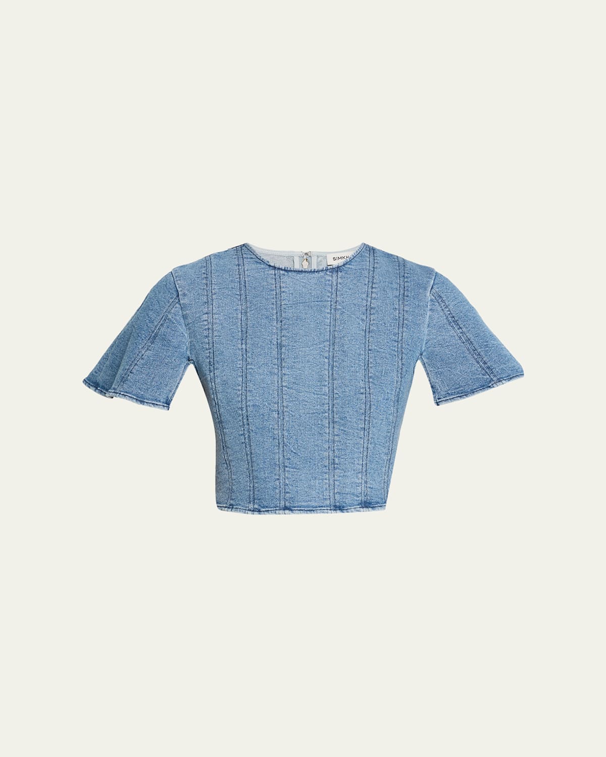Simkhai Kolby Short-sleeve Denim Top