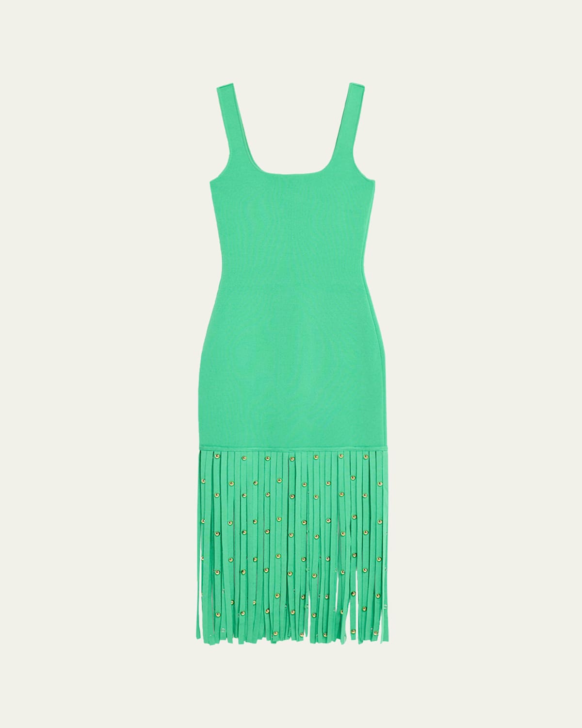 Simkhai Romelia Fringe Knit Midi Dress In Green