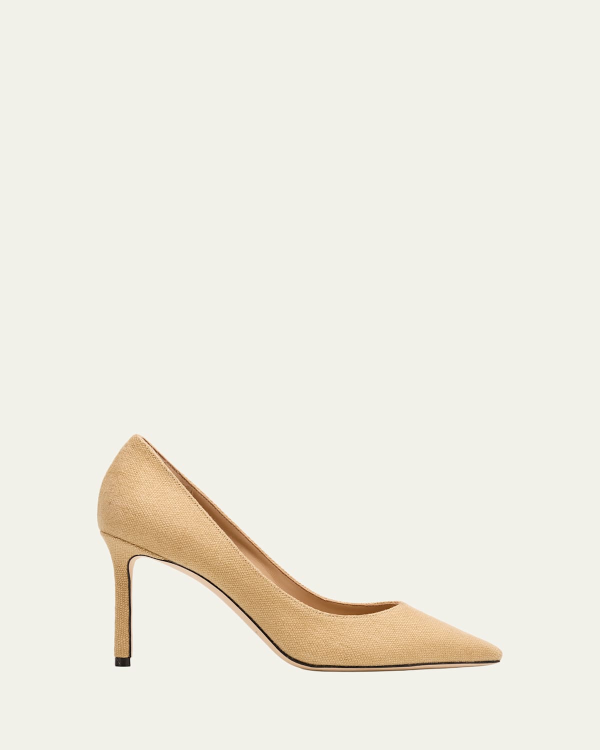 Jimmy Choo 85mm Romy Raffia Pointed-toe Pumps In Brown