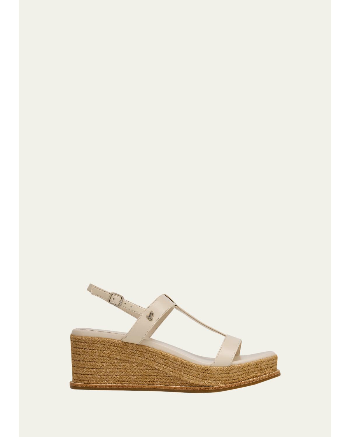 Theia 60 Leather Espadrille Wedge