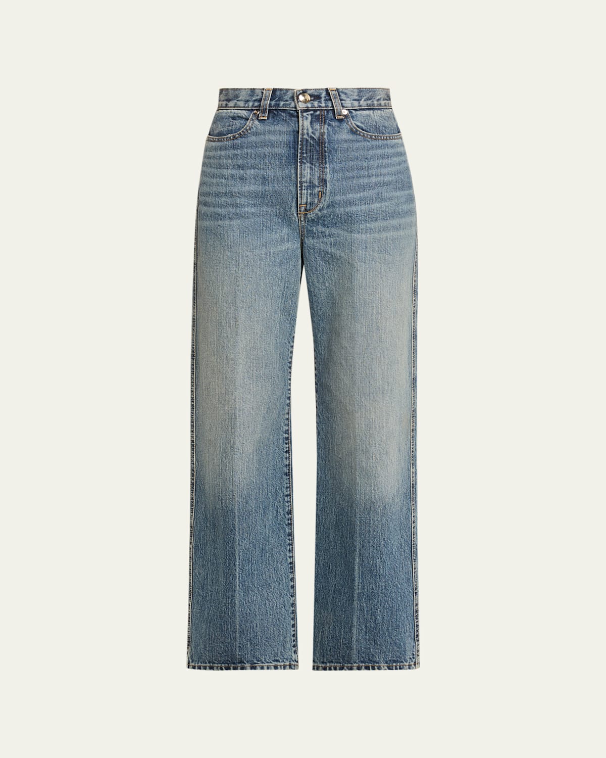 Rùadh The Quinn Acid-washed Straight-leg Jeans In Blue