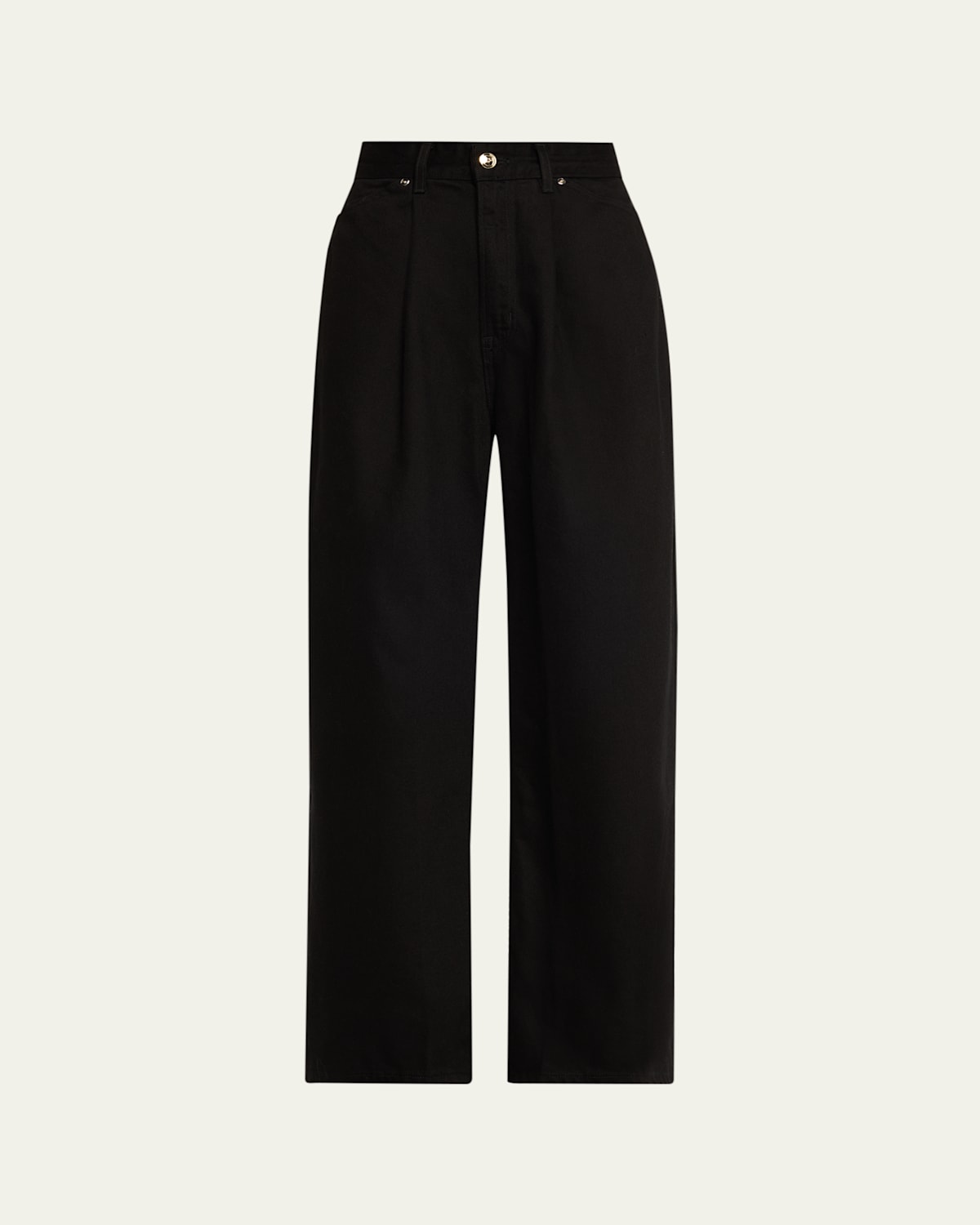 Rùadh The Archer Pleated Wide-leg Jeans In Black
