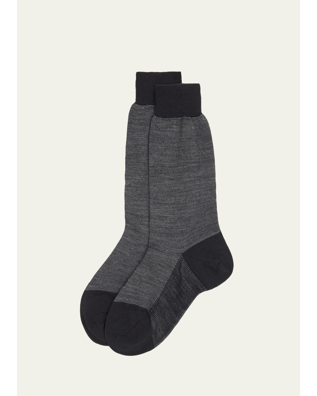Men'S Cotton Oxford Weave Mid-Calf Socks