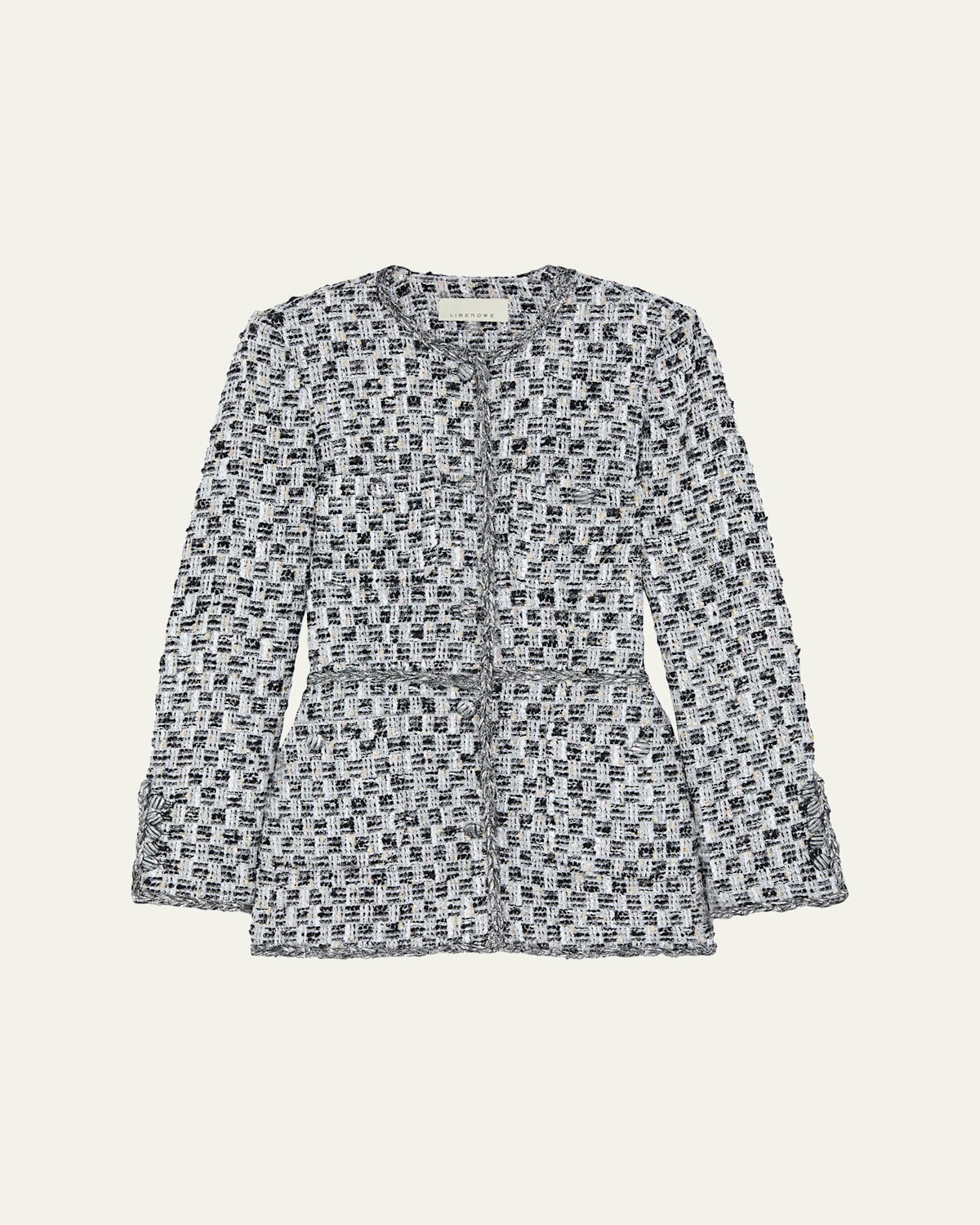 Liberowe Diya Metallic Tweed Single-Breasted Jacket