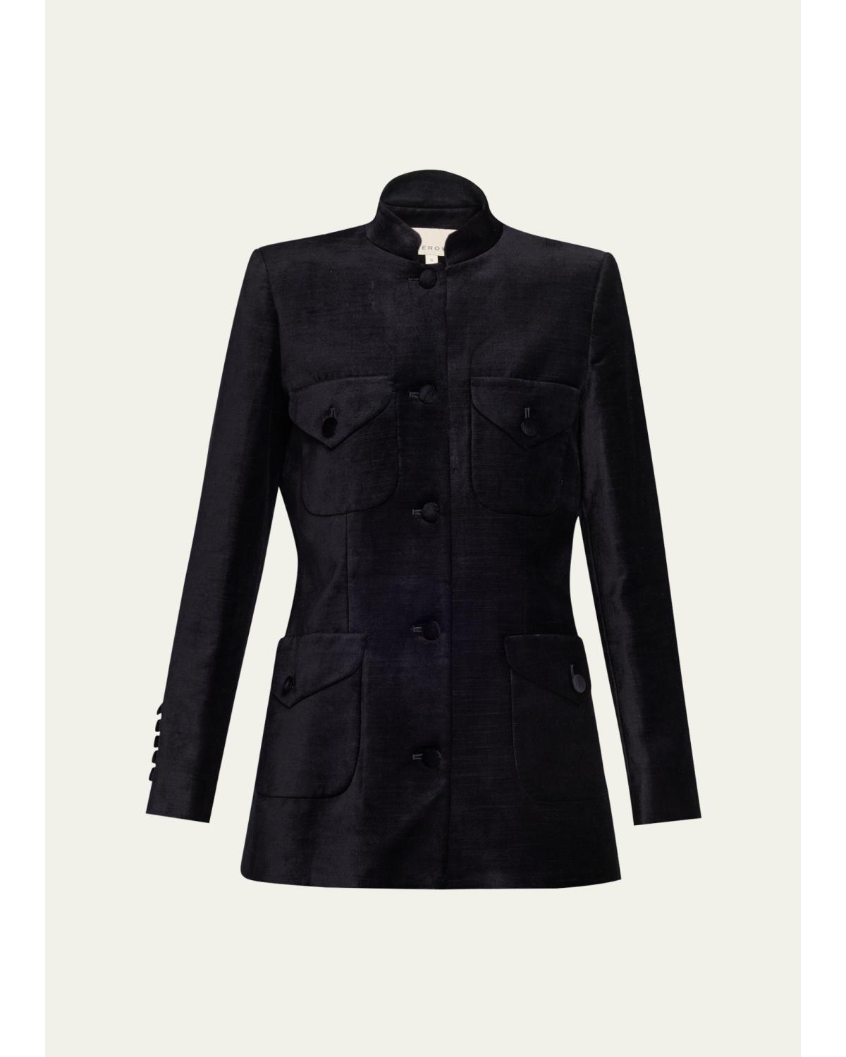 Raja Velvet Single-Breasted Jacket