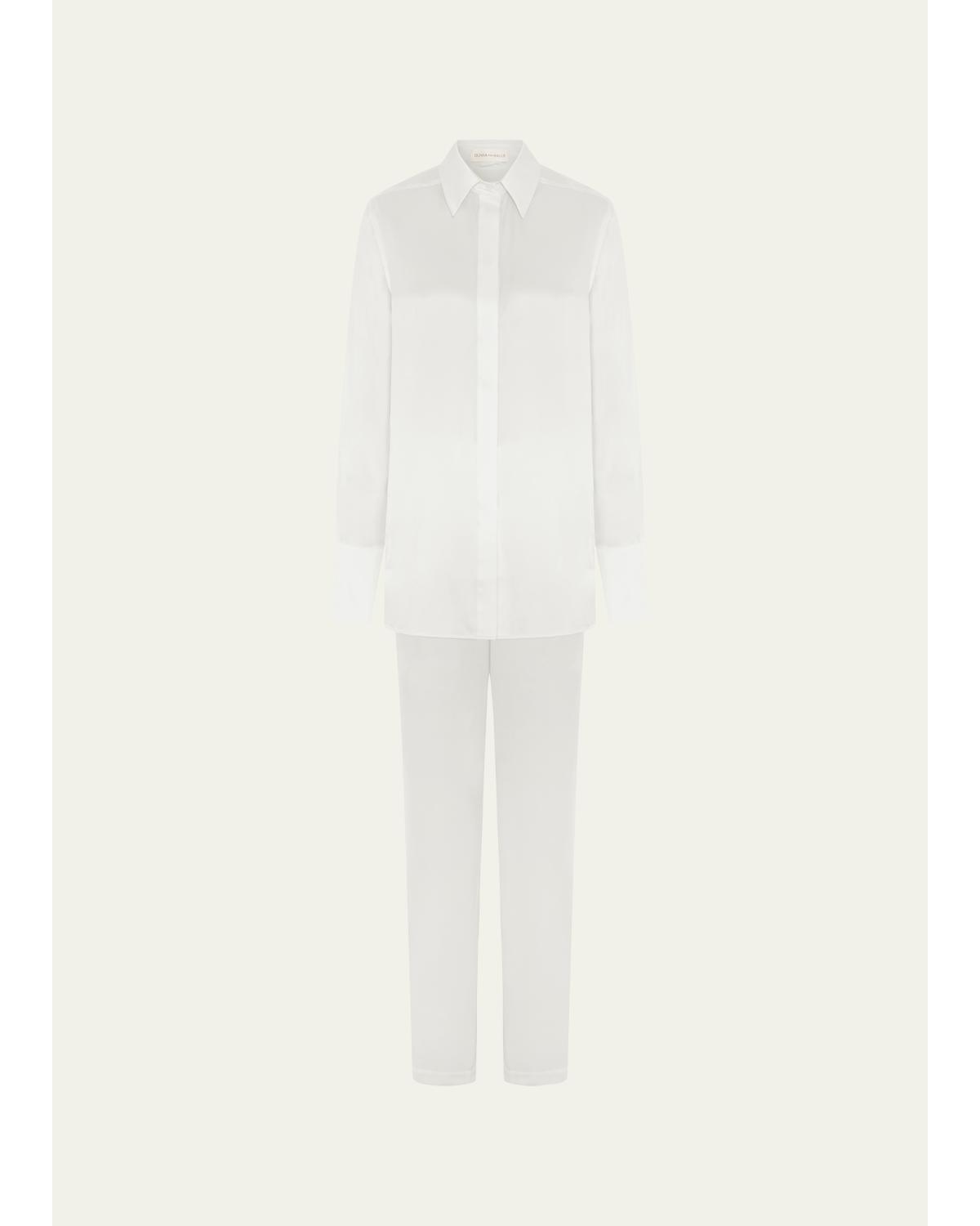 Bacall Straight-Leg Silk Pajama Set