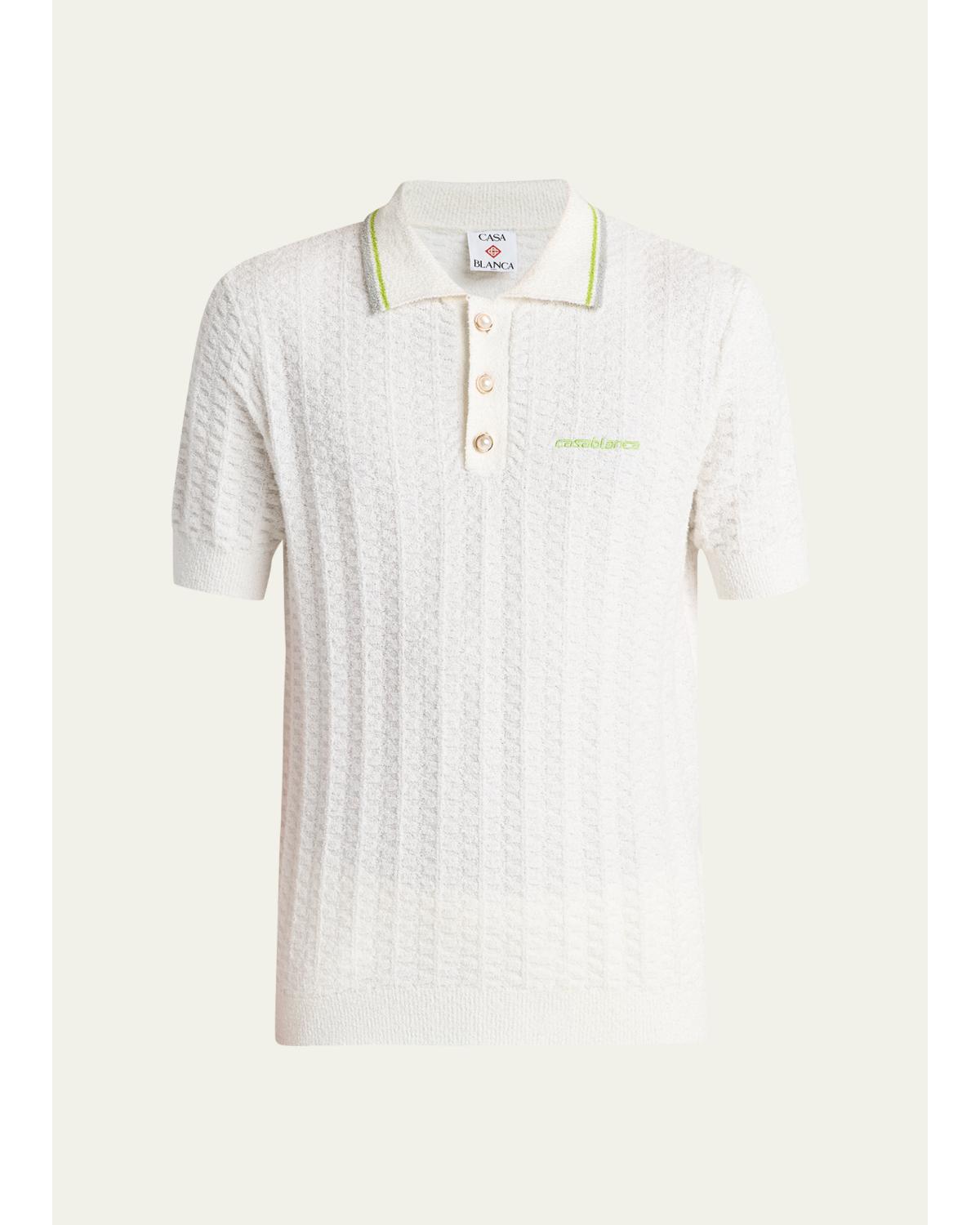 Men'S Boucle Cotton-Blend Polo Shirt