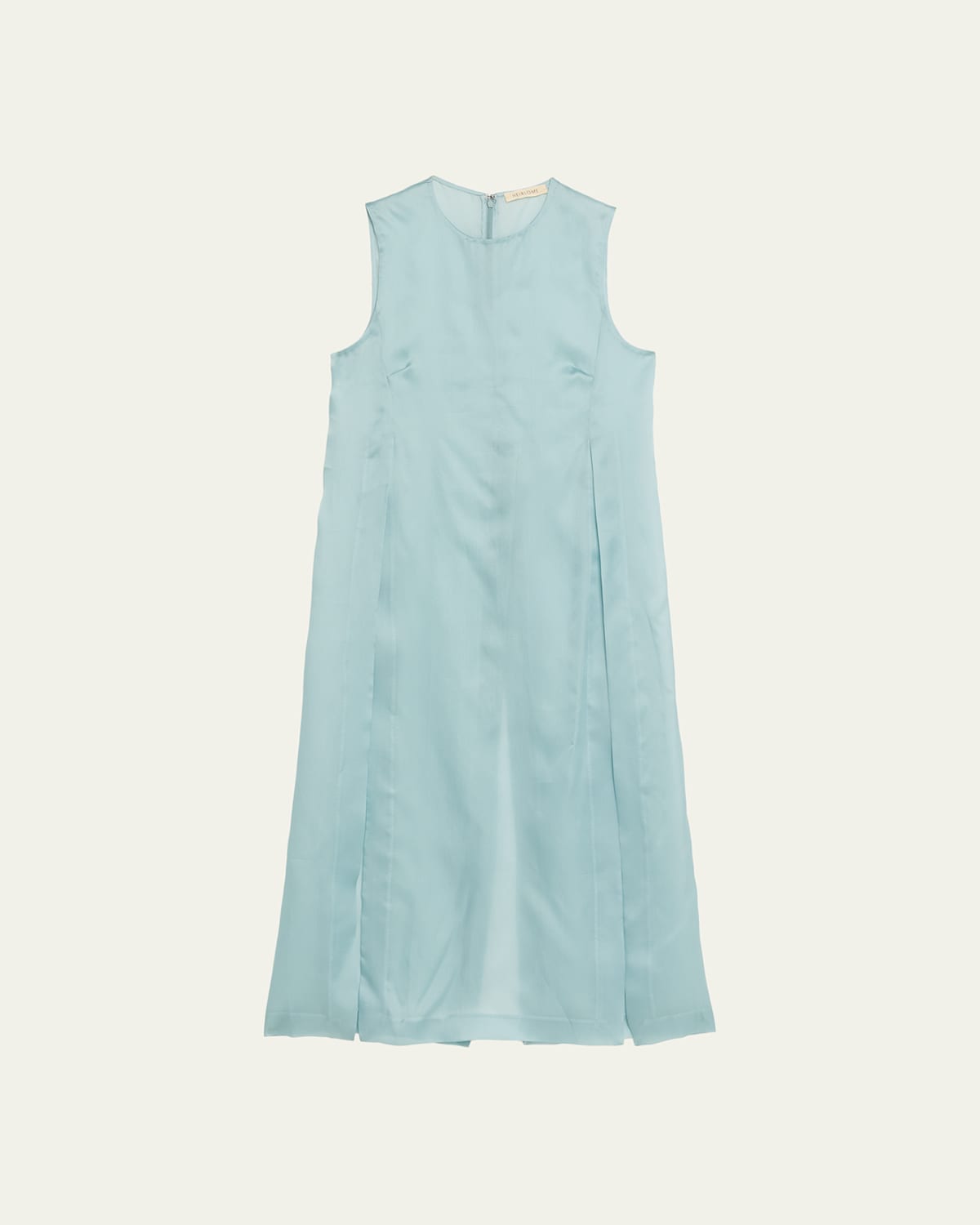 Heirlome Zoey Silk Organza Slits Tunic Top In Blue