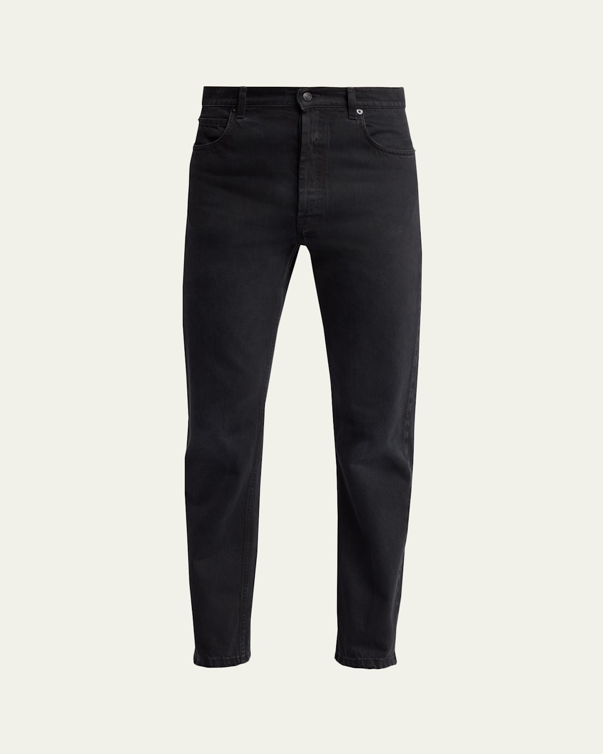 The Row Men's Slim Fit Black Denim Five-pocket Pants In Animal Print