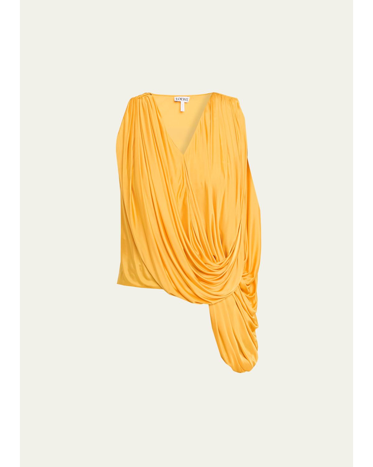 Draped Jersey Sleeveless Top
