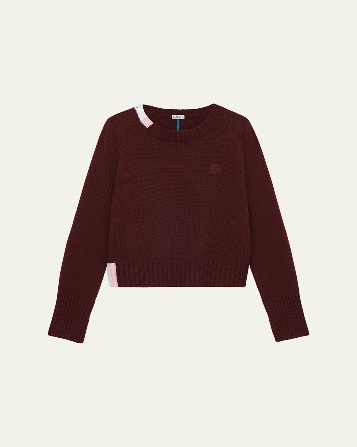 Loewe Contrast Intarsia Cashmere-Blend Sweater