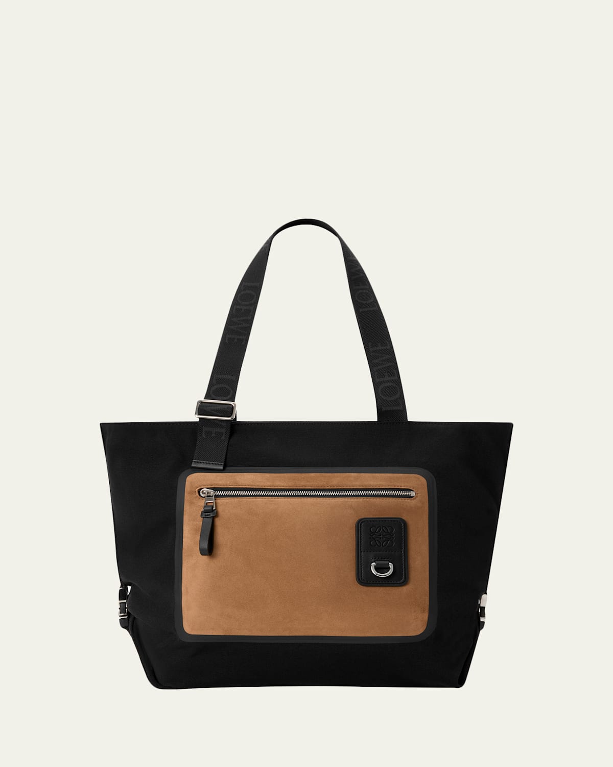 Loewe Men's Flex Zipped Tote Bag In Canvas & Suede