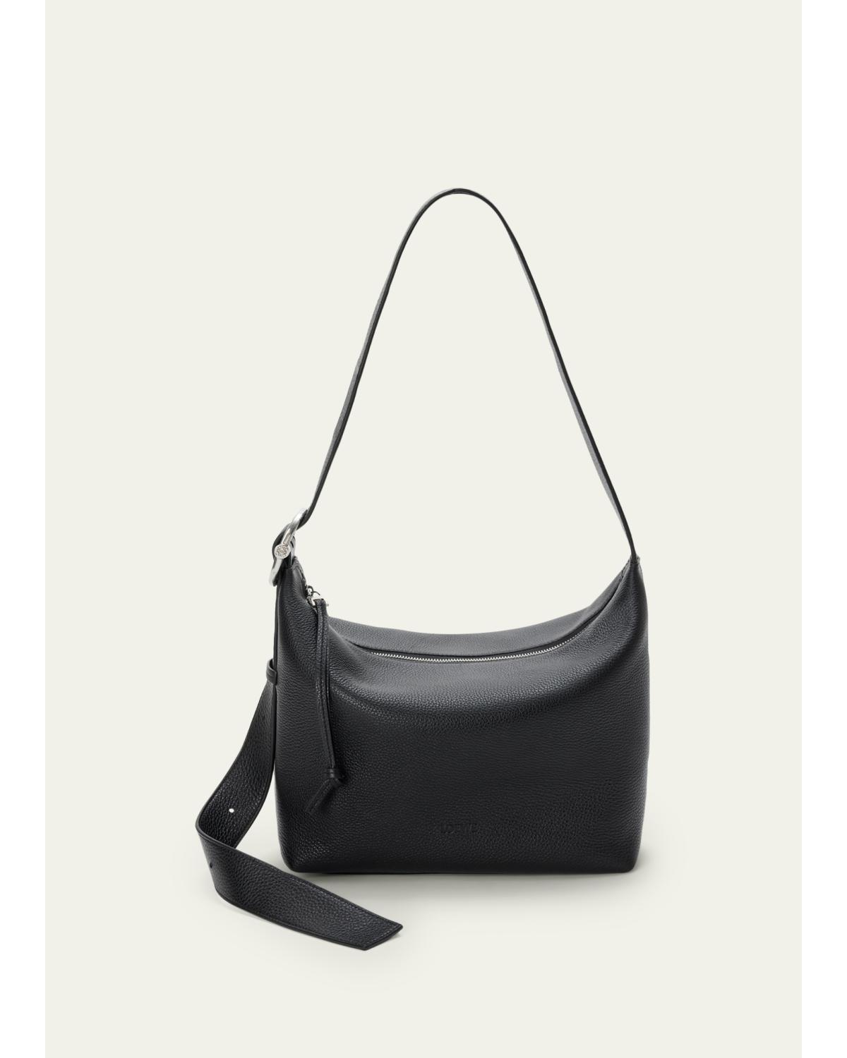 Loewe Loop Hobo In Supple Grained Leather Skin For Man In Black