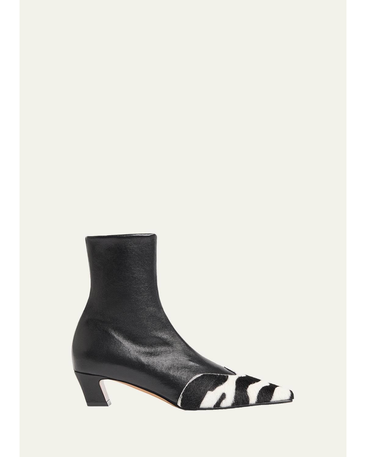 Nevada Stretch Leather Ankle Boots