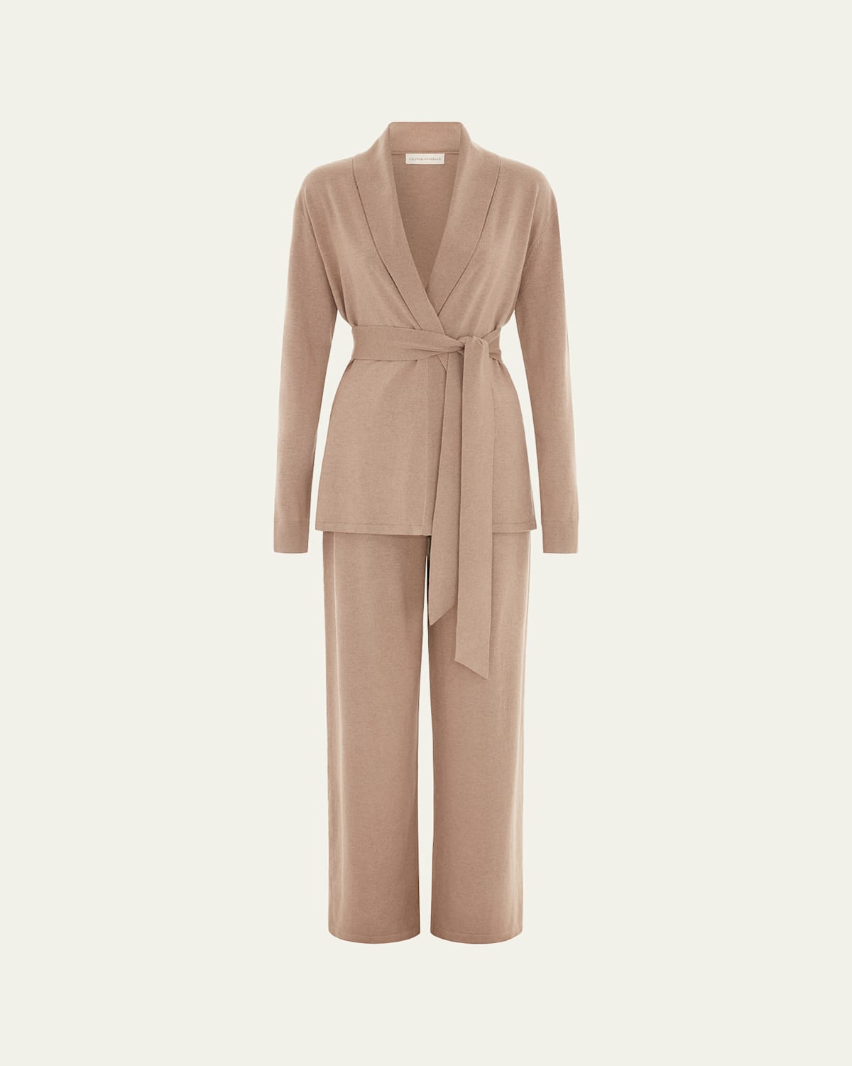 Olivia Von Halle Silk-cashmere Knit Lounge Set In Brown