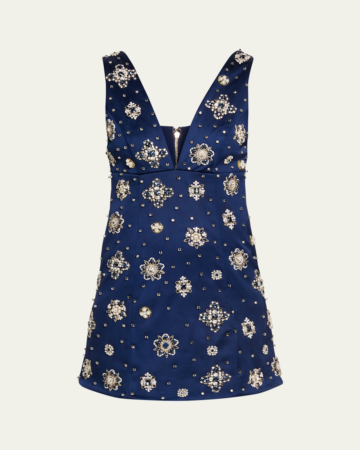 Alice And Olivia Mandy Embellished Mini Dress In Blue