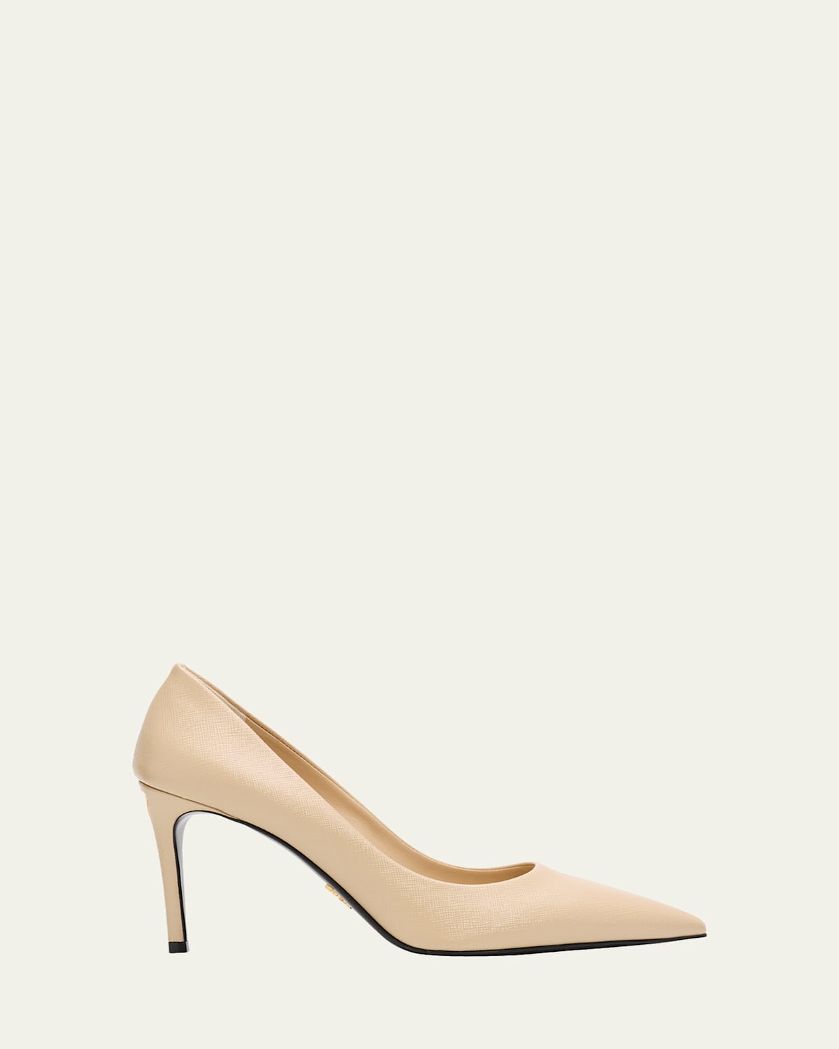 Prada 85mm Donna Saffiano Leather Pumps In Brown