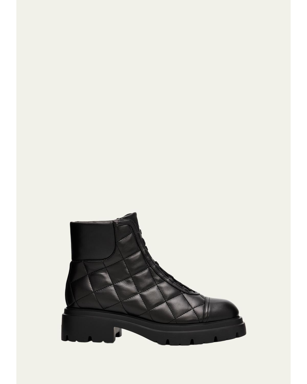 Hudson Quilted Leather Hiker Booties
