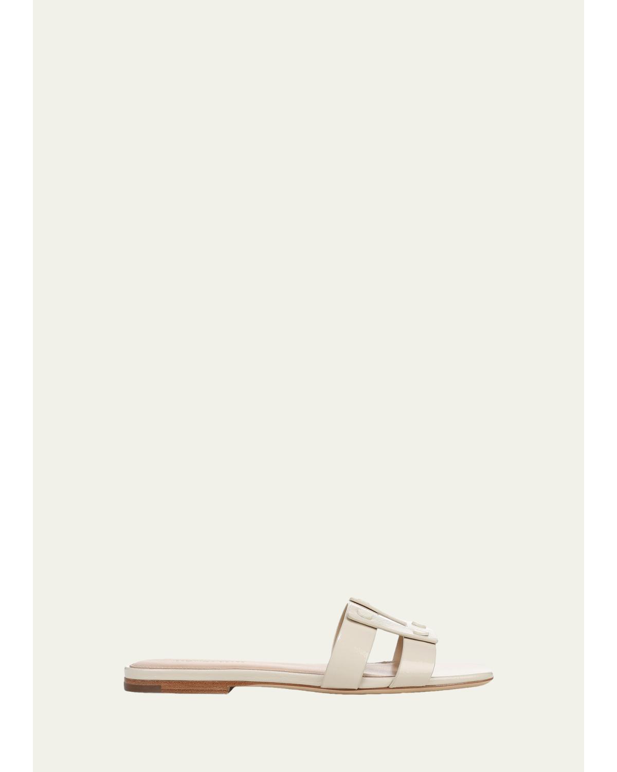 Via Patent Leather Flat Slide
