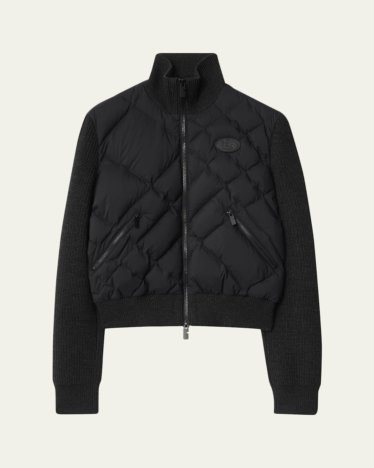 Burberry Kelsley Quilted Knit Jacket In Black