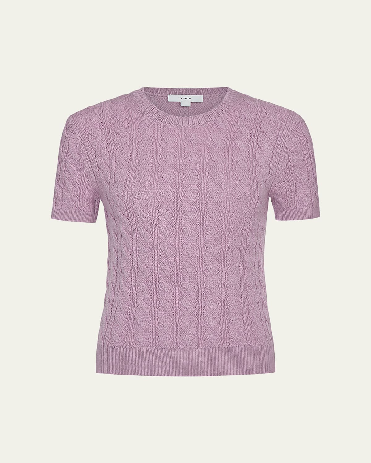 Vince Cable-knit Cashmere-blend Sweater In Purple
