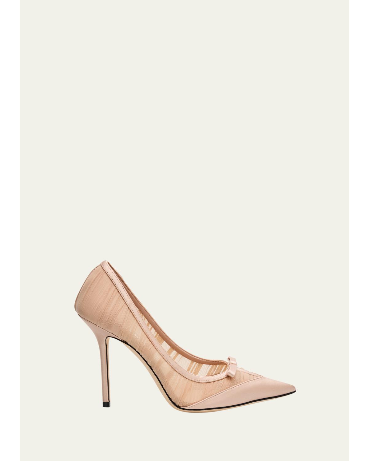 100Mm Love Mesh Tulle Pumps